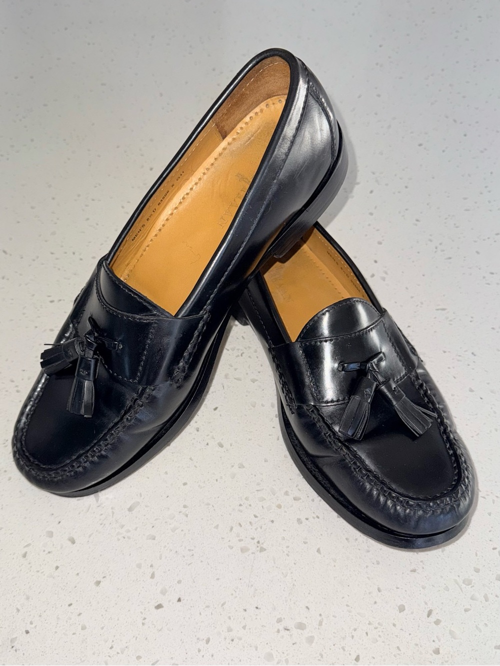 Cole Haan Men’s Pinch Black Leather Tassel Slip-On Loafers